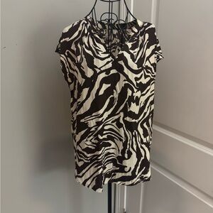 Joie Zebra Print Sleeveless Blouse Size Medium